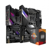 AMD 四代锐龙Ryzen R7 5800X搭华硕B550/X570 台式机电脑ROG电竞游戏办公重炮手主板CPU套装旗舰店盒装板U